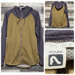 Flylow Full Zip Hoodie Sweatshirt Women’s M Colorblock Purple Brown
